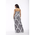 Fashion plus size women tube dress high quality elastic floral print off-shoulder dress
